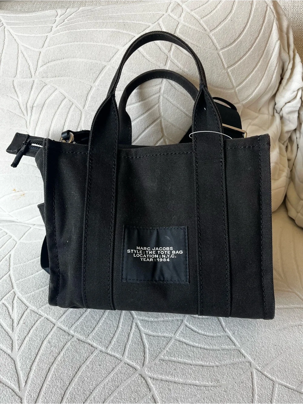 Marc Jacobs Black Canvas 'The Tote Bag' Small Tote
